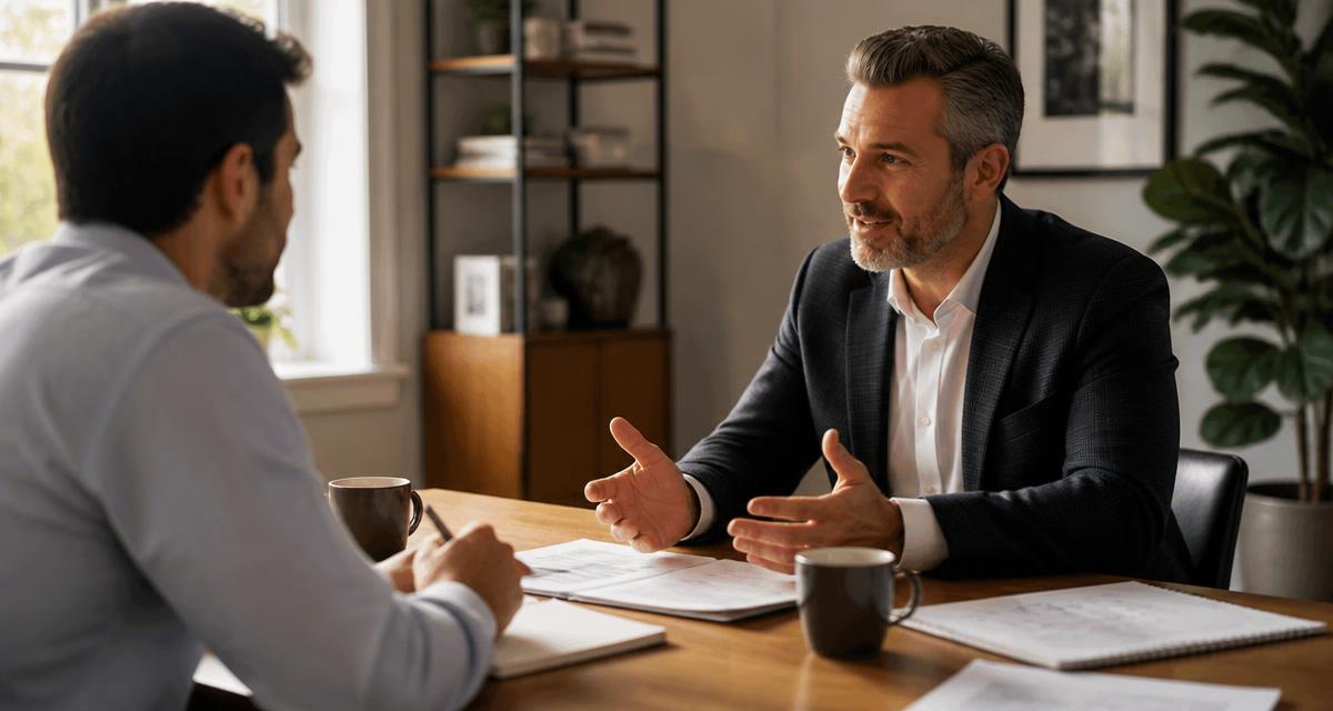 Buyer meeting a business seller to ask questions